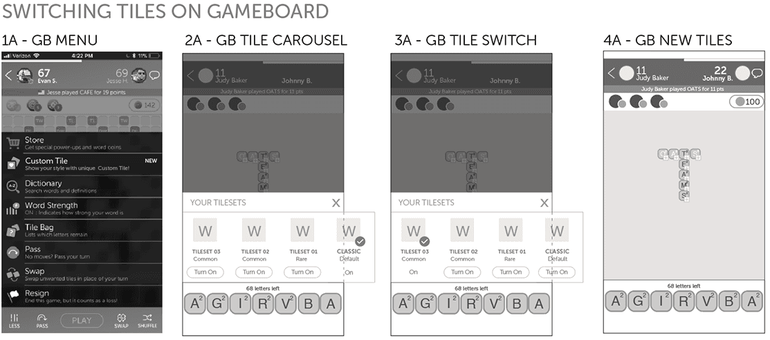 Tile switching in context