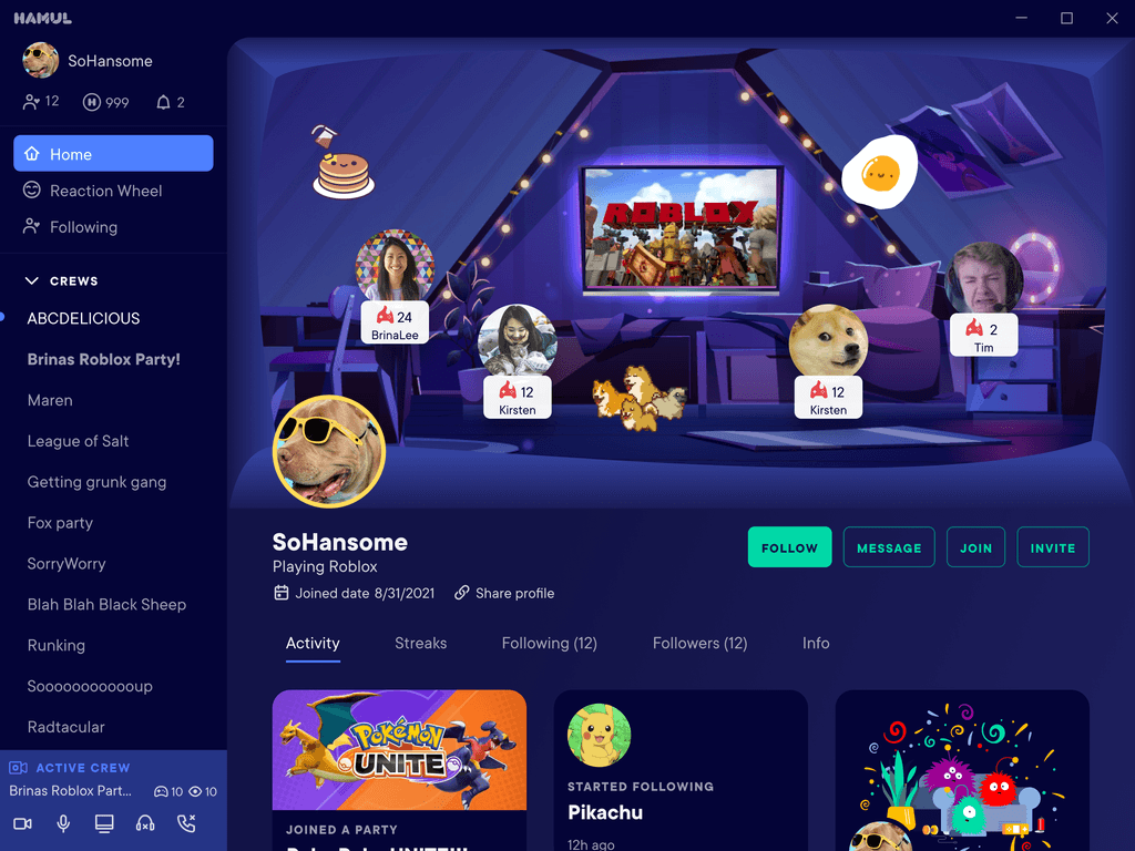 Choose your party experience modal